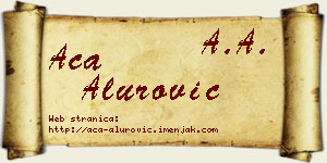 Aca Alurović vizit kartica